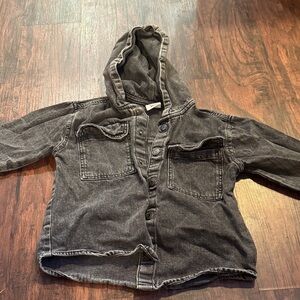 Zara Kids Dark Gray Denim Jacket with Hood